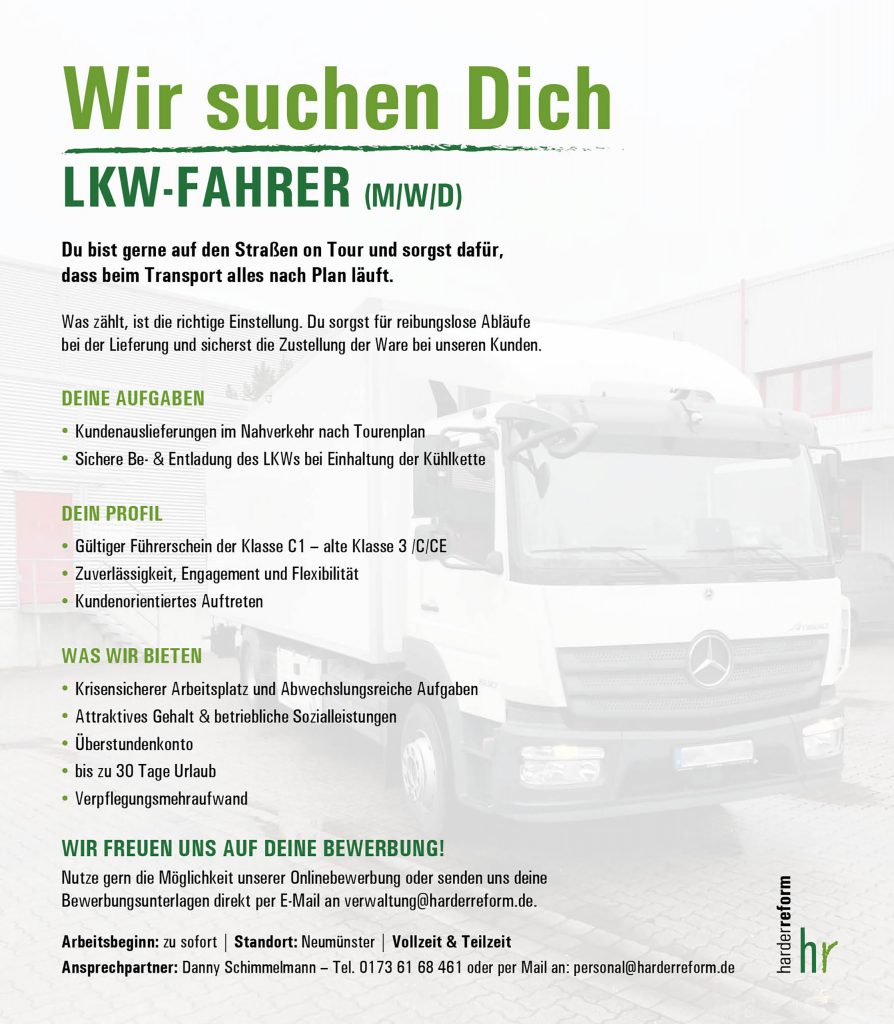 Stellenanzeige LKW-Fahrer